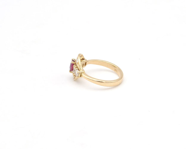 Bague Anello in oro giallo con rubino e diamanti 58 Facettes