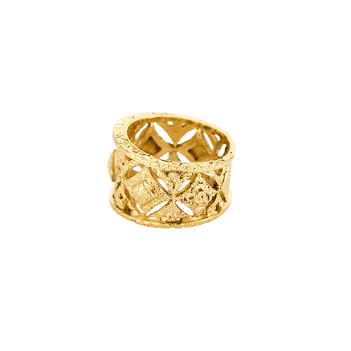 Bague 51.5 BAGUE AJOURÉE OR JAUNE. 58 Facettes 240031