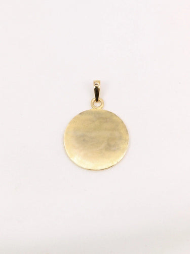 Pendentif Médaille amour Augis grand modèle Plus qu'hier moins que demain or jaune diamant rubis 58 Facettes J477