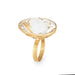 Bague 54 Bague or jaune diamants et cristal de roche 58 Facettes G13575