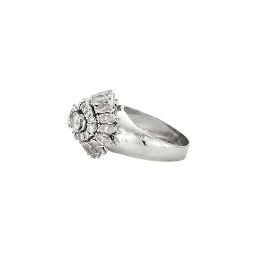 Bague 55 BAGUE "DOME" OR BLANC ET DIAMANTS 58 Facettes BO/230063/