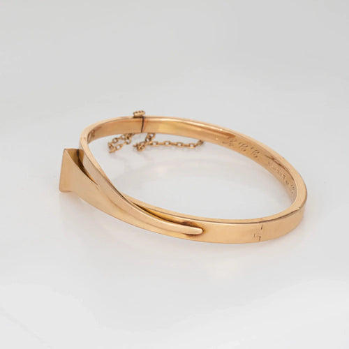 Bracelet Bracelet antique à clous édouardiens L. Fritzsche en or rose 14 carats en forme de fer à cheval 1908 58 Facettes G13753