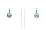 Boucles d'oreilles Boucles d'oreilles contemporaines or blanc serties de topazes et de diamants 58 Facettes 22846
