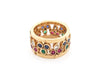 Bague 54 bague CARTIER riviere en or jaune sertie emeraudes rubis saphirs diamant 58 Facettes 264832