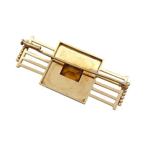 Broche Broche Jean Desprès en or rose et citrine. 58 Facettes 30110