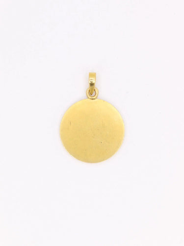 Pendentif Médaille amour AUGIS ronde Plus qu'hier moins que demain or jaune diamant rubis 58 Facettes J623