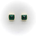 Boucles d'oreilles clous pyramidaux en malachite signature dorés 58 Facettes