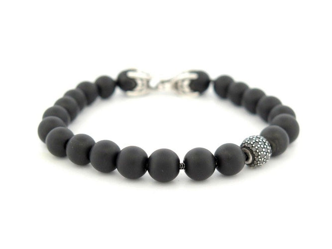 Bracelet bracelet DAVID YURMAN spiritual beads onyx & diamants 58 Facettes 260546