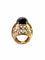 Bague 52 Bague dôme en or jaune ornée d’un grenat entouré de diamants. 58 Facettes