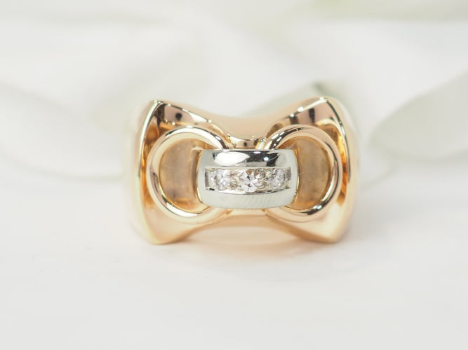 Bague 53.5 Bague Tank en or rose et diamants 58 Facettes 33465