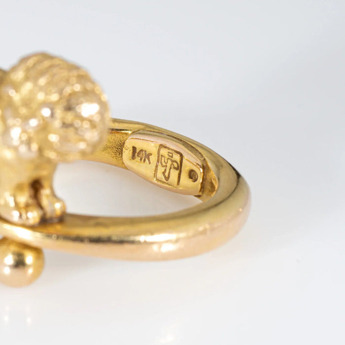 Bague 53 Bague lion or jaune 58 Facettes G13678