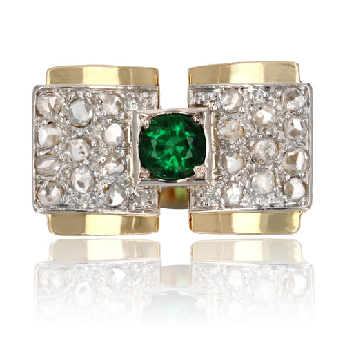 Bague 56 Bague tank émeraude et diamants 58 Facettes 22-221