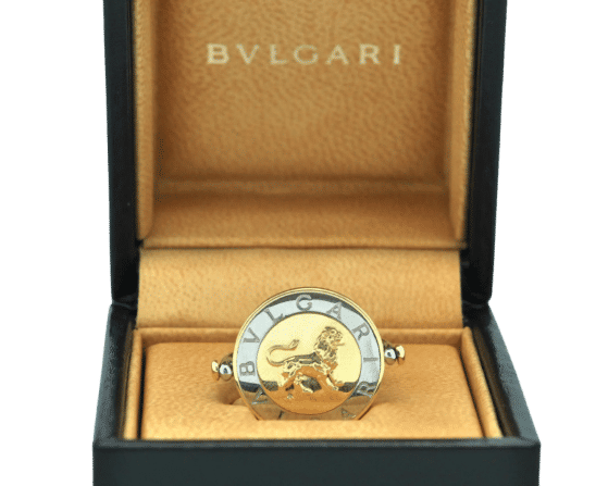Pendentif Pendentif lion Bulgari en or et acier 58 Facettes 8461