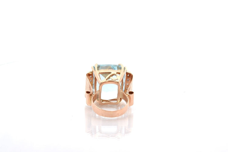 Bague 57.5 Bague vintage aigue-marine en or 58 Facettes 26999