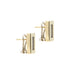 Boucles d'oreilles Boucles d'oreilles rectangulaires en or jaune et blanc avec diamants 58 Facettes 34505