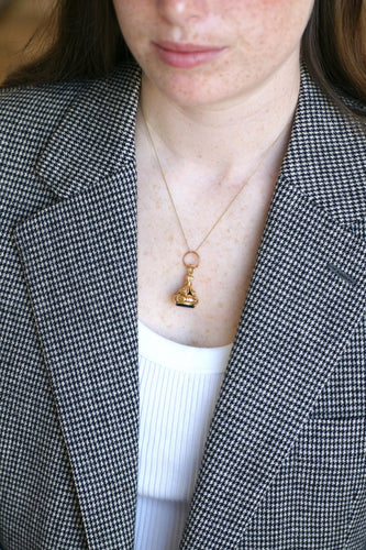 Pendentif Pendentif Cachet 19ès or jaune et Jaspe Sanguin 58 Facettes