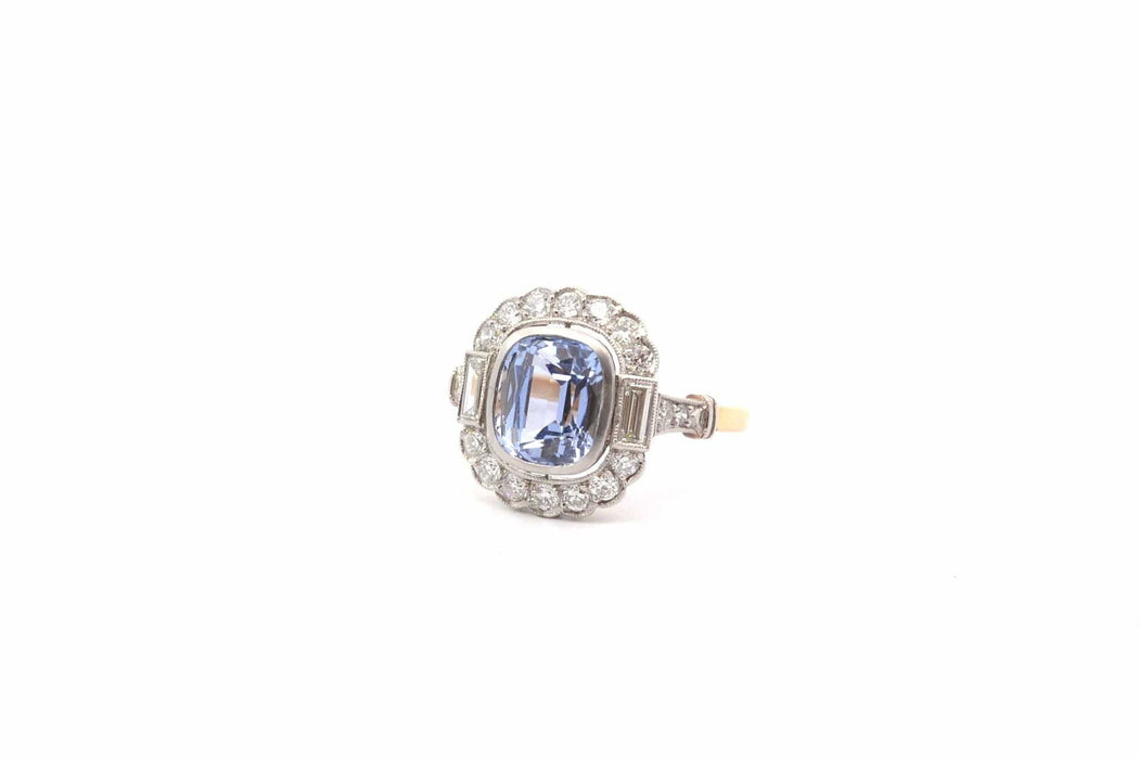 Bague 54 Bague de fiançailles vintage saphir diamants 58 Facettes 25831-26064