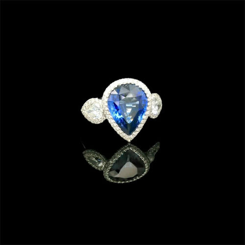 Ceylon sapphire and diamond ring 58 Facettes