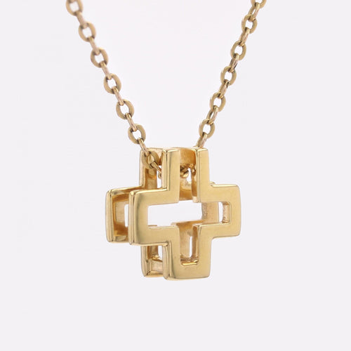 Collier Croix grecque ajourée or jaune 58 Facettes 24-327D