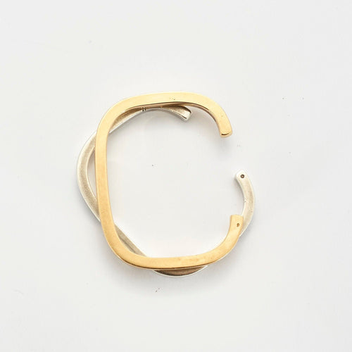 Bracelet DINH VAN - Bracelet Jonc SQUARE Or Jaune & Argent 58 Facettes 34700042/6470003