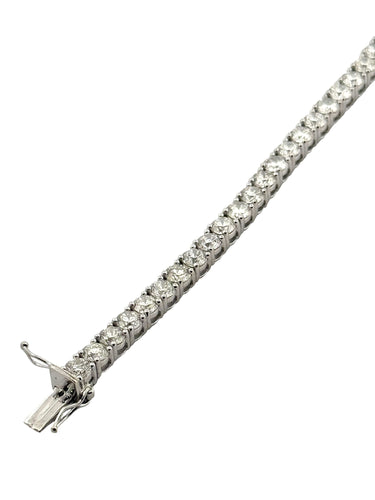 Bracelet Rivière de diamants exceptionnelles , or blanc 18 carats 58 Facettes