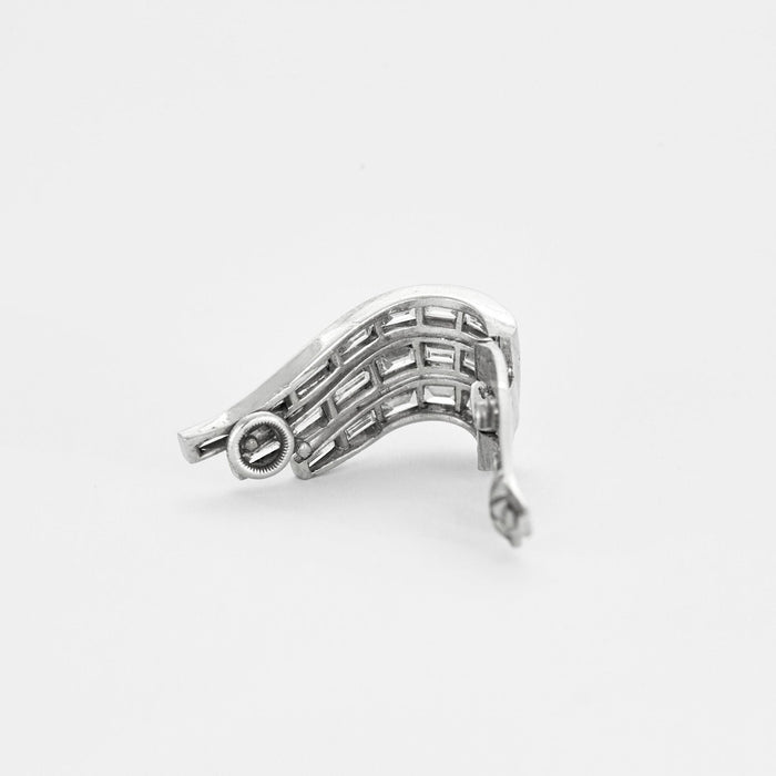 Baguette diamond clip-on earrings