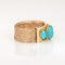 Bague 46 Bague en or jaune 14 carats avec bande flexible turquoise et maille fine, tailles 6,5 à 10 58 Facettes G13916