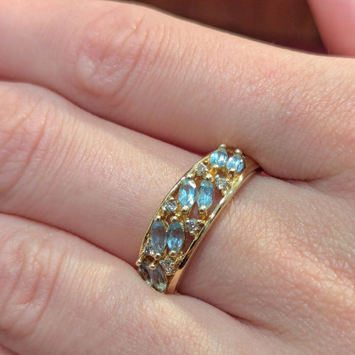 Bague 60 Bague en or jaune et aigue-marine 58 Facettes 33287