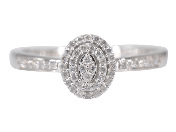 White gold entourage ring with diamonds 58 Facettes 2004