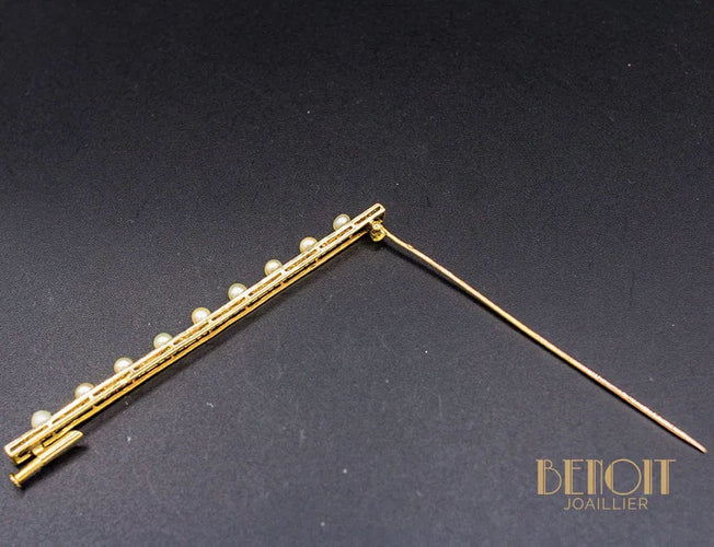 Broche Broche Barrette Art Déco Platine Perles Fines 58 Facettes A9166