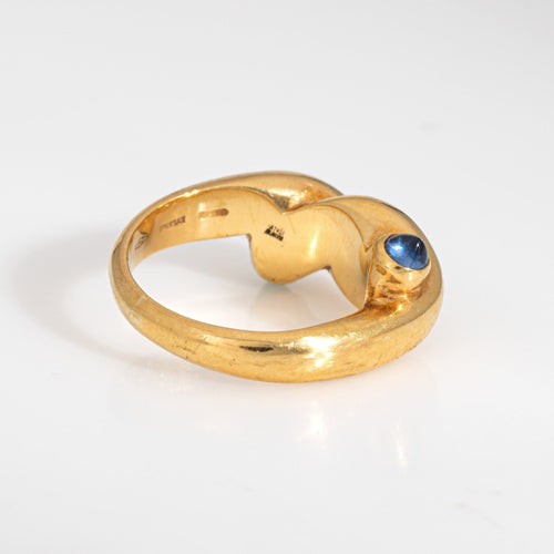 Vintage Bulgari Knot Ring Sapphire Emerald 18k Yellow Gold Sz 5 Signed Jewelry 58 Facettes G13941