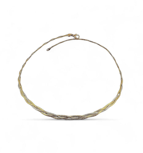 collier Collier tressé 2 ors semi rigide et flexible 58 Facettes