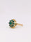 Bague 51 Bague étoile or jaune pierre verte 58 Facettes J382