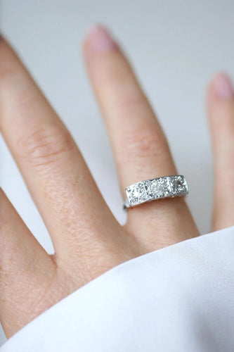 Bague 55 Bague Trilogie Diamants Art Déco 58 Facettes