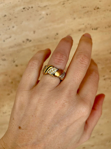 Bague David Webb Diamond Gold Band Ring 58 Facettes
