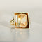 Bague 53 Bague vintage en or jaune avec une grande citrine – motif architectural 58 Facettes