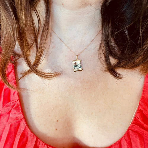 Pendentif Médaille d'amour "Etoile d'amour" parchemin en or jaune 58 Facettes LMB-272