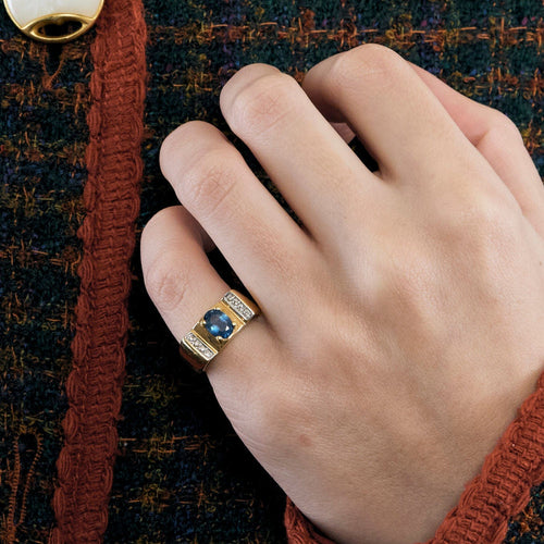 Bague 46.5 BAGUE TANK SAPHIR 58 Facettes 32300407