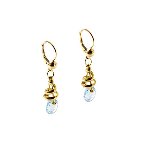 Boucles d'oreilles Boucles d'oreilles pendantes en or jaune avec topazes 58 Facettes 36558