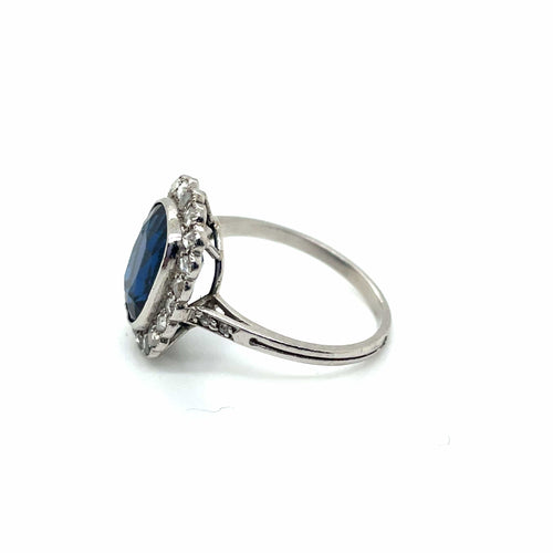 Bague 49 Bague Pompadour Art Déco Or blanc, Diamants 58 Facettes