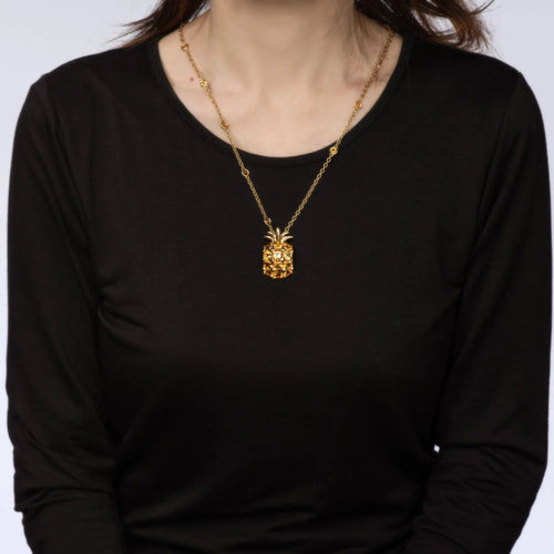 Collier Collier Ananas Citrine Or Jaune 58 Facettes G13446