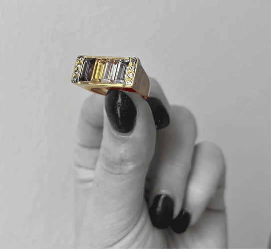 Bague 56 Bague Premier avec pierres multicolores 58 Facettes