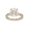 Bague 53 Solitaire en or jaune 18K avec diamant central 3,04 ct K-VS2 HRD et pavage 1,75 ct - Taille 53 58 Facettes FB10500