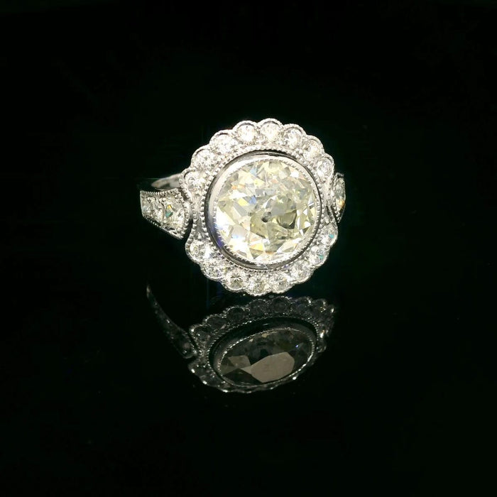 Bague 47 Bague de fiançailles en or blanc avec diamants brillants 58 Facettes