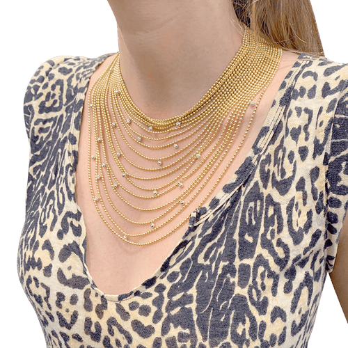 Collier Collier Cartier, "Draperie de Décolleté", or jaune, or blanc et diamants. 58 Facettes 34120