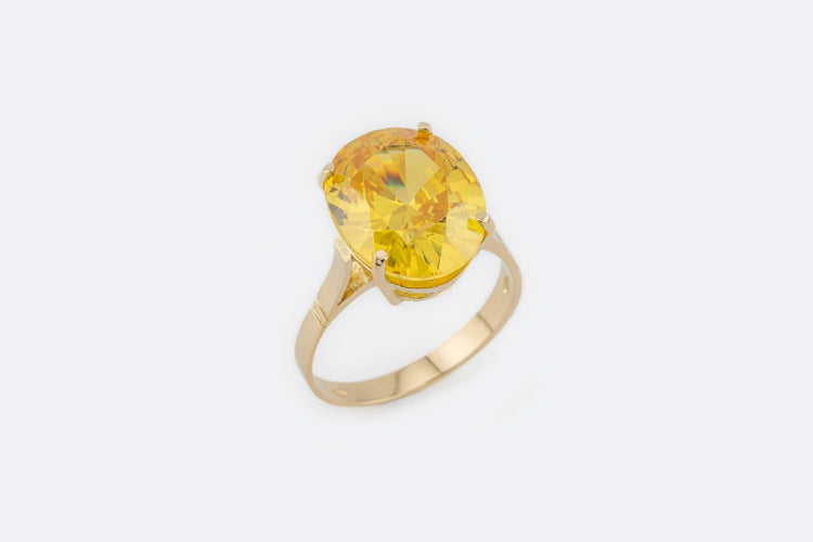 Bague Oro Giallo / 13 Anello in oro giallo con quarzo 58 Facettes anl835
