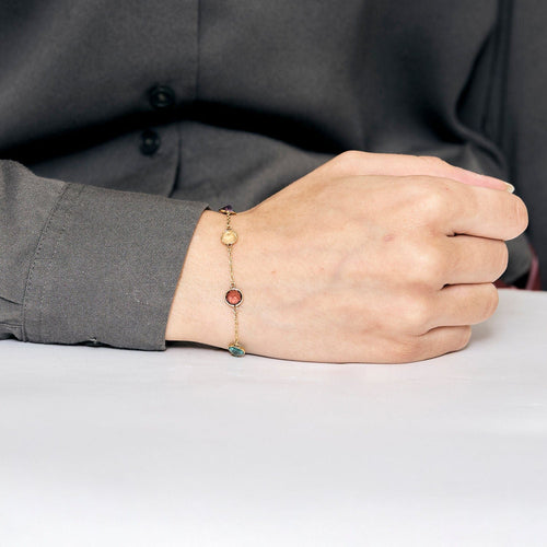 Bracelet Bracelet or jaune et pierres de couleurs 58 Facettes NAR01484