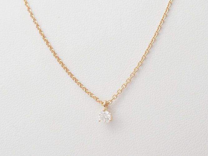 Collier collier solitaire en or rose et diamant 58 Facettes 3GR18