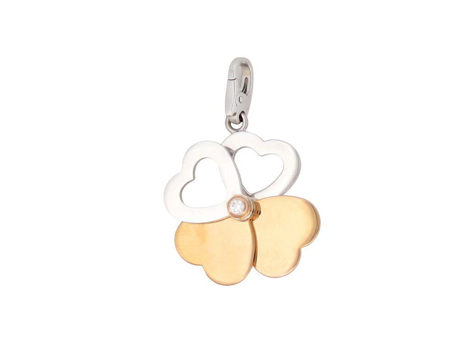 Charm colgante CARTIER tréboles corazones oro amarillo diamante blanco