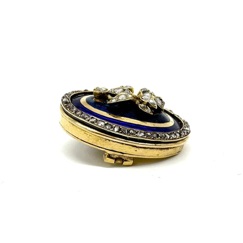 Broche Broche ancienne or jaune, émail et diamants 58 Facettes Z1351565
